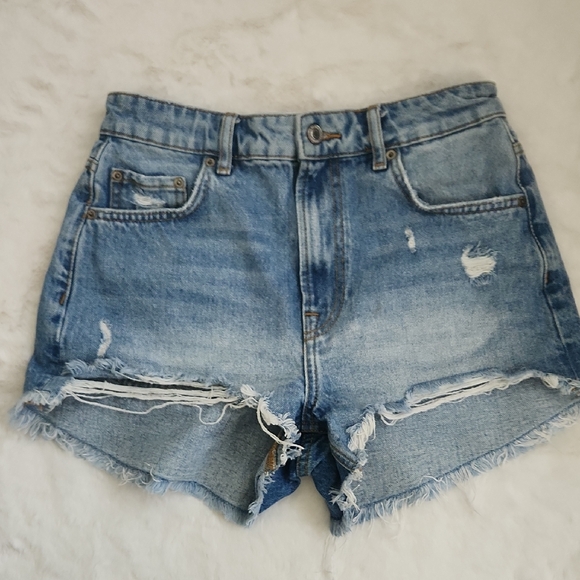 Zara Pants - Zara Blue Distressed Jean Shorts
